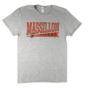 Massillon‎ Ohio Tigers Football Tee Men's Small Gray Softspun Mascot T-Shirt